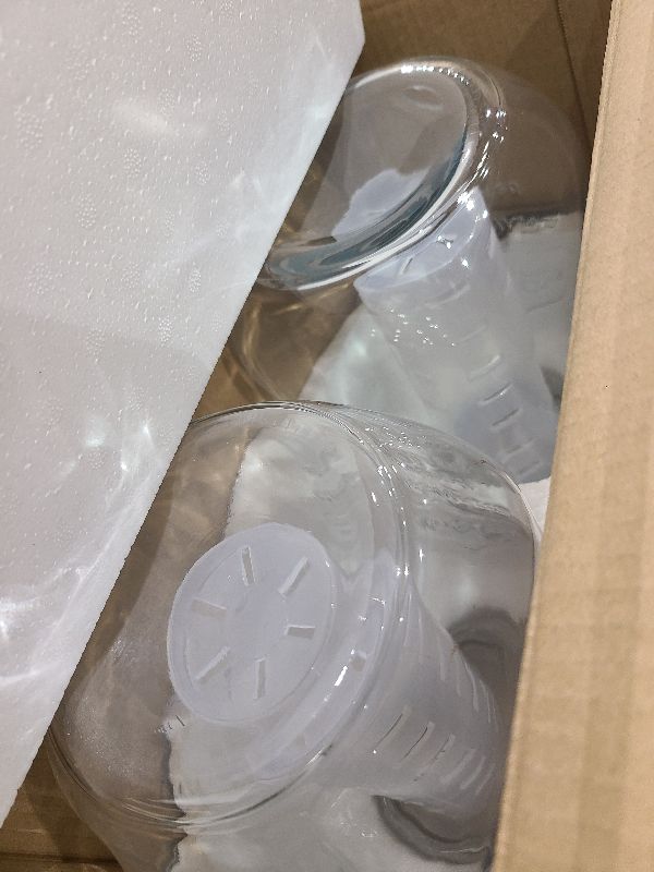 Photo 1 of 1 Gallon Glass Drink Dispensers For Parties 2PACK.Beverage Dispenser,Glass Drink Dispenser With Stand And Stainless Steel Spigot 100% Leakproof.Lemonade Dispenser With Ice Cylinder.Laundry Detergent