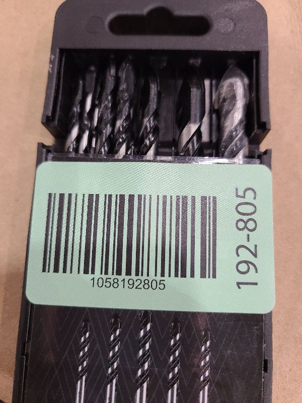 Photo 1 of 10-Piece Masonry Drill Bit Set for Concrete Tile Glass Ceramic Brick,1/8 to 1/2 Inch Drilling Bits with Triangle Handle,Tungsten Steel Alloy Tip.?Black?