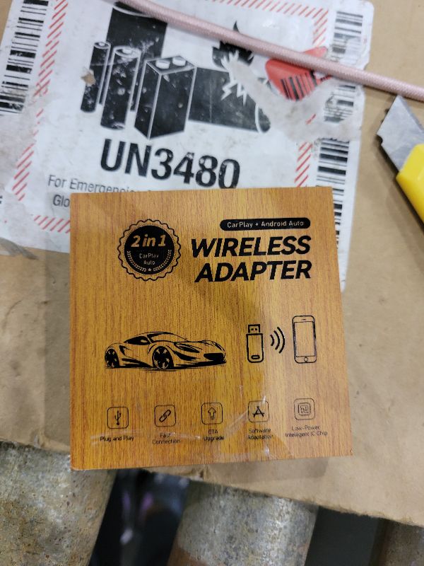 Photo 1 of 2-in-1 Wireless CarPlay Adapter Support Apple CarPlay & Android Auto, Mini Bluetooth USB A & USB C Dongle Convert Wired to Wireless Compatible with iPhone & Android