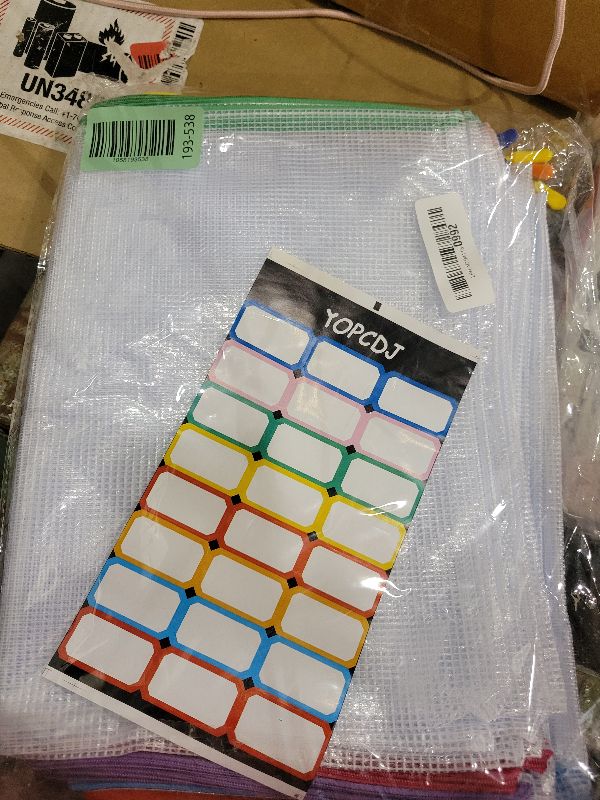 Photo 1 of 24pcs Mesh Zipper Pouch File Bags Puzzle Storage Bags, A3 17x12 Inches Large Reusable Zipper Pouches for Organizing Classroom Board Game Organization
