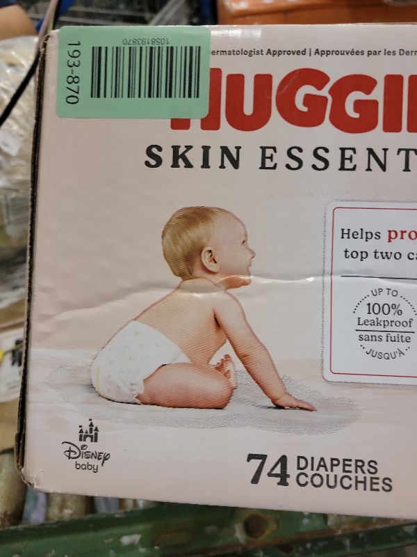 Photo 1 of Huggies Size 2 Diapers, Skin Essentials Baby Diapers, Size 2 (12-18 lbs), 74 Count, Packaging May Vary