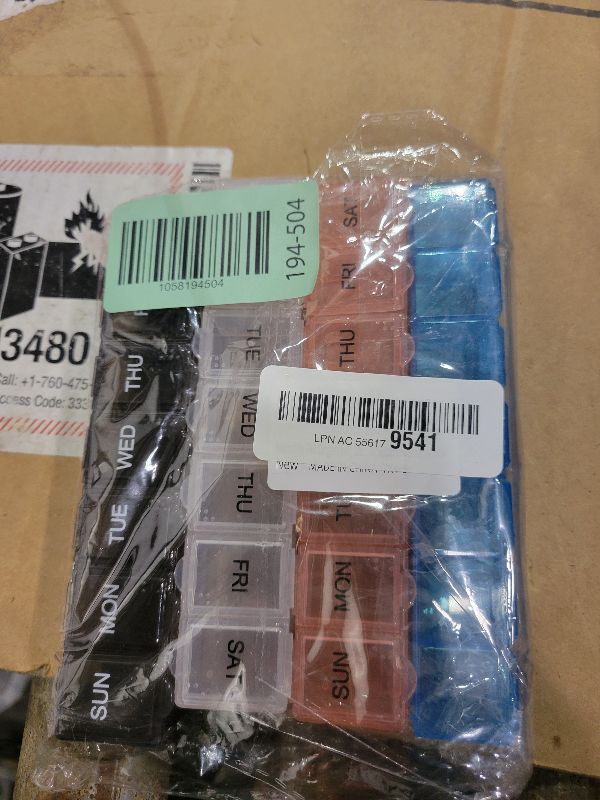 Photo 1 of 4 Pack Weekly Pill Organizer, 7 Days Pill Case Travel Daily Pill Box Portable Medicine Organizer and Planner with Compartment for Vitamins, Fish Oil, Supplements and Medication (4 Colors)