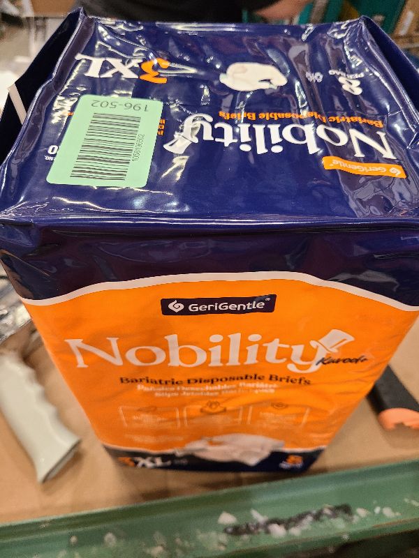 Photo 1 of 3XL Adult Diapers for Women and Men - 8 Bariatric Disposable Briefs with Tabs and Stretchable Side Panels - Breathable with Maximum Absorbency
