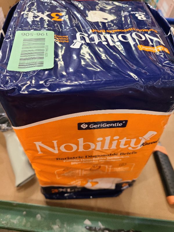 Photo 1 of 3XL Adult Diapers for Women and Men - 8 Bariatric Disposable Briefs with Tabs and Stretchable Side Panels - Breathable with Maximum Absorbency