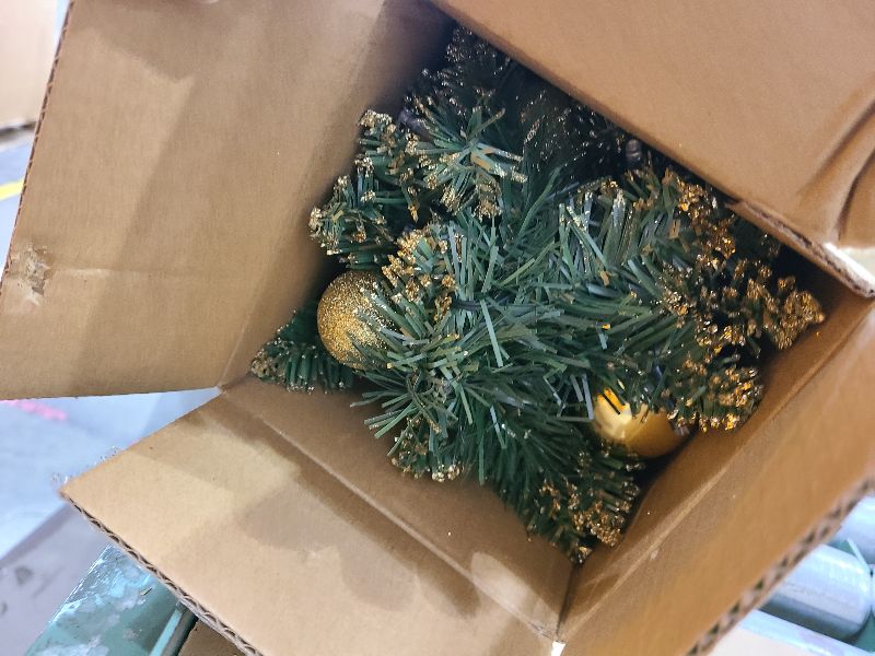 Photo 1 of 24inch/2ft Tabletop Christmas Tree with Lights Green Mini Artificial Christmas Tree, Small Xmas Tree Gift Box and Ball Ornaments for Christmas Holiday Indoor Decoration