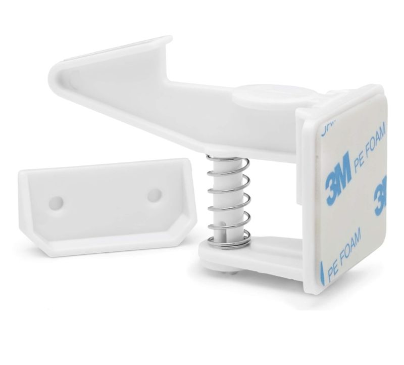 Photo 1 of 12 Pack Cabinet Locks Child Safety | Baby Safety Cabinet Locks NO Drilling 3M Adhesive Baby Proof Drawer Lock Child proofing cabinets latches for Kids Latch for Drawers & Door Child Safety Locks