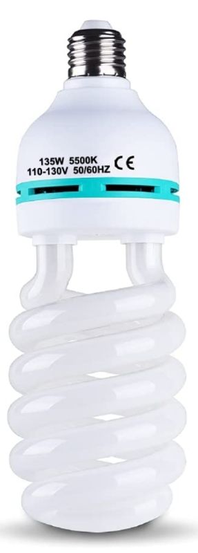 Photo 1 of 135W Light Bulb 5500K CFL Daylight Spiral Softbox Lighting Kit Bulb in E27/E26 Socket for Photography Photo Box