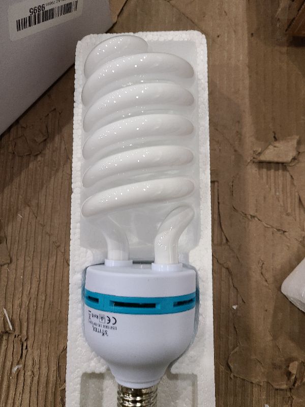 Photo 1 of 135W Light Bulb 5500K CFL Daylight Spiral Softbox Lighting Kit Bulb in E27/E26 Socket for Photography Photo Box