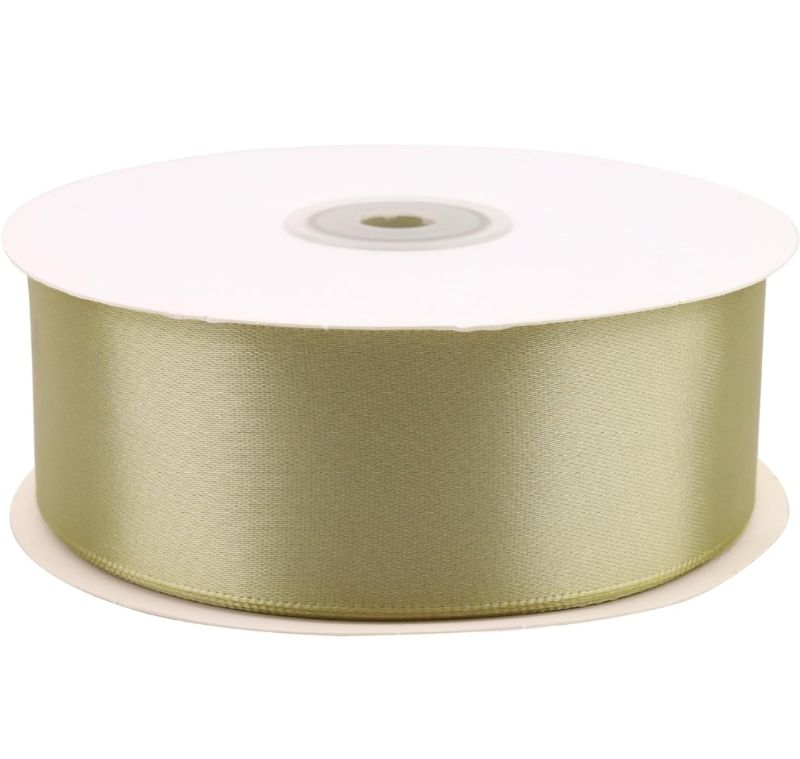 Photo 1 of 1-1/2 inch Champagne Gold Polyester Ribbon 50 Yards for Wedding Invitations, Bridal Bouquets, Sewing, Party Decorations, Gift Wrapping and More