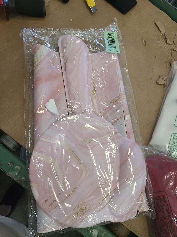 Photo 1 of 4-in-1 Gaming Mouse Pad Wrist Support Set?Desk Pad + Mouse Pad with Wrist Rest + Keyboard Wrist Rest + Coaster, Ergonomic Design for Home Office Study Game - Pink Fluid