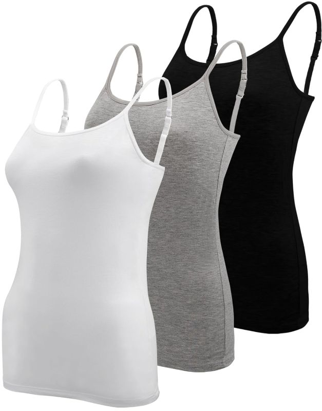Photo 1 of 3 Pcs Womens Camisole Tank Top Spaghetti Strap Camisoles Ladies Undershirts Large