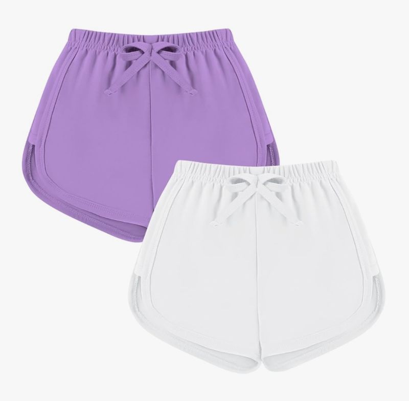 Photo 1 of 2 Pack Toddler Baby Girl Shorts Solid Little Girls Shorts Baby Summer Athletic Pants with Drawstring size 6/7