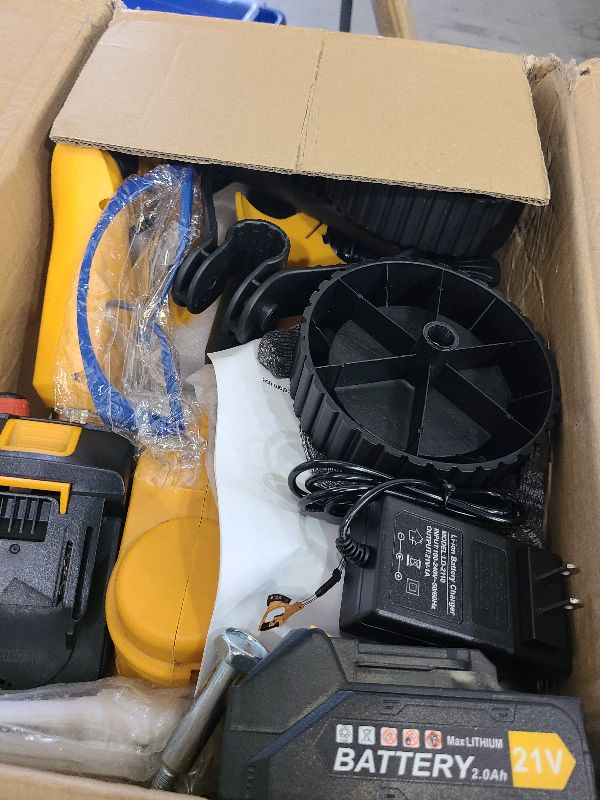 Photo 1 of 20000 RPM Electric Weed Wacker Cordless, 3-in-1 Weed Eater Cordless with Battery Powered, Lawn Mower/Grass Trimmer/Lawn Edger with 3 Types Blades, Battery Weed Wacker with Wheels (2 Battery, Yellow)