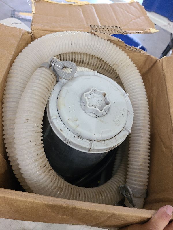 Photo 1 of Evoio Pool Filter Pump Above Ground, 1000 Gallons High Flow Rate with Running Light, 10 Hours Timing Automatic Off, Swimming Pool Filter Cartridge Pump for Above Ground Pool