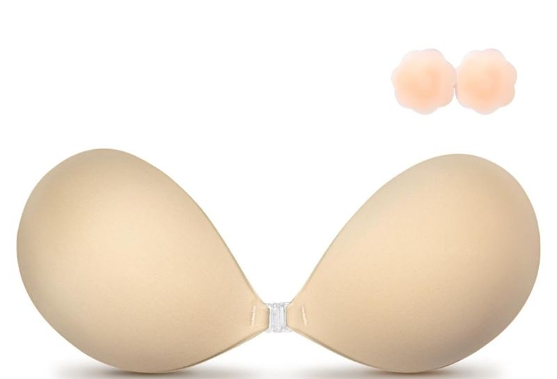 Photo 1 of  Sticky Bra Push Up for Women, Strapless Backless Bras for Wedding/Parties/Events, Comfortable Adhesive Nude
