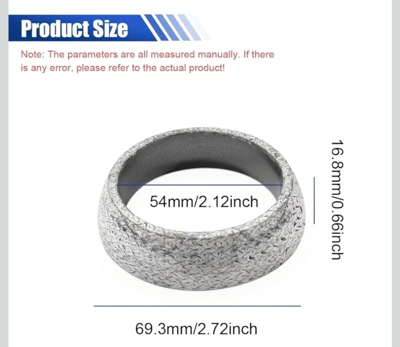 Photo 1 of 54mm Car Exhaust Manifold Gasket, Graphite Exhaust Flange Muffler Gaskets Replacement, Automotive Exhaust Ring Donut Gaskets Seal Mufflers to Prevent Leaking Between Exhaust-Manifold & Exhaust-Pipe