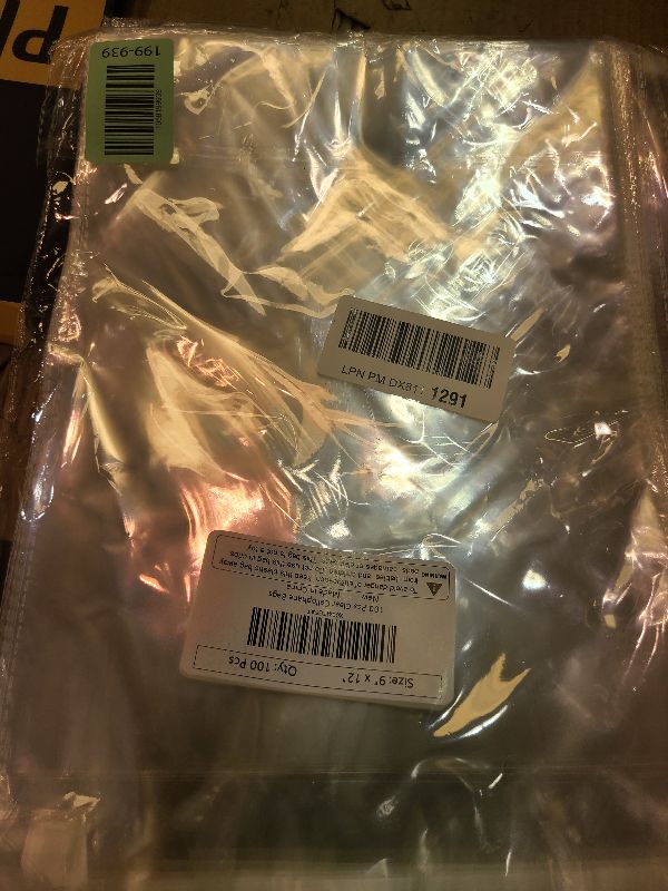 Photo 1 of 100 Pcs Clear Self Sealing Cellophane Bags 9x12 Inches for Packaging Clothes, Resealable Poly Plastic Shirt Bags for Small Business, Plastic Sleeves for Magazine A4 Letter Size Artwork (2.8Mils)