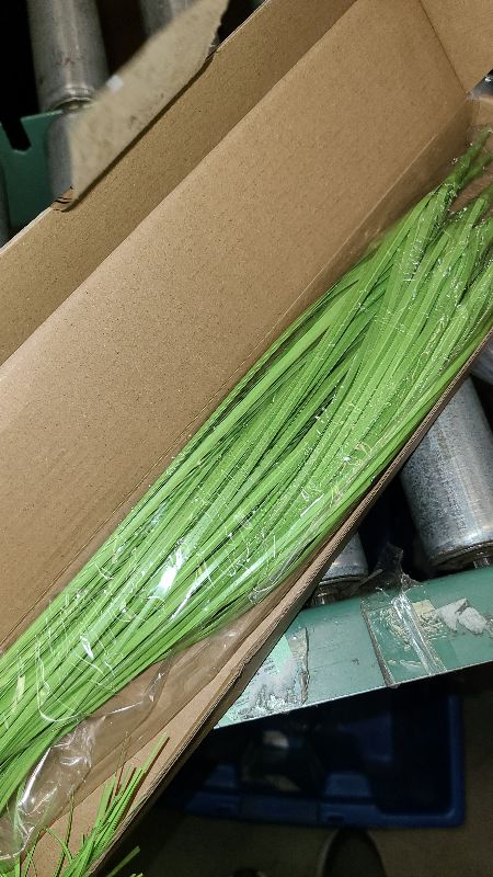 Photo 1 of 10PCS Fake Grass Filler Decor Artificial Grass Plants Outdoor Faux Plants Artificial Tall Shrubs Wheat Grass Greenery Stems UV Resistant Onion Grss For Outdoor Indoor Vase Planters Home Decor, Green