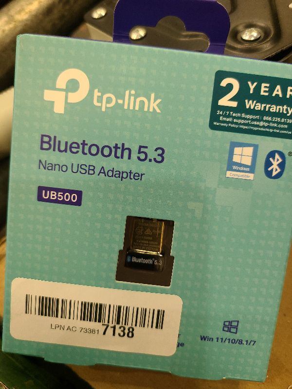 Photo 1 of TP-Link USB Bluetooth Adapter for PC - Bluetooth 5.3 Dongle Receiver, Plug and Play, Nano Design, EDR & BLE, Supports Windows 11/10/8.1/7 for Desktop, Laptop, PS5/PS4/Xbox Controller (UB500)