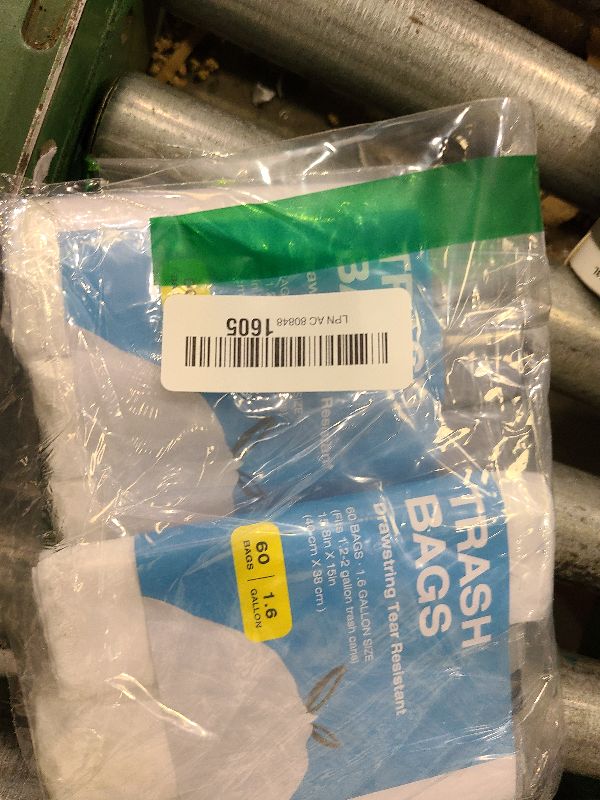 Photo 1 of 120 Counts 1.6 Gallon Mini Drawstring Trash Bags, Small Garbage Bags by KSSKSS, Code a fit 4.5-8 Liter, 1.2-2 Gal, White Trash Bin Liners for Home Office Kitchen Bathroom Bedroom