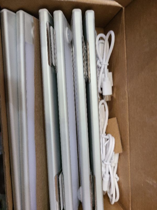 Photo 1 of 6 Pack Under Cabinet Lighting Wireless, 32 LED Rechargeable Battery Motion Sensor Light Indoor, Stick On Magnetic Closet Lights, Under Counter Lights for Kitchen, Stairs, White 8 in