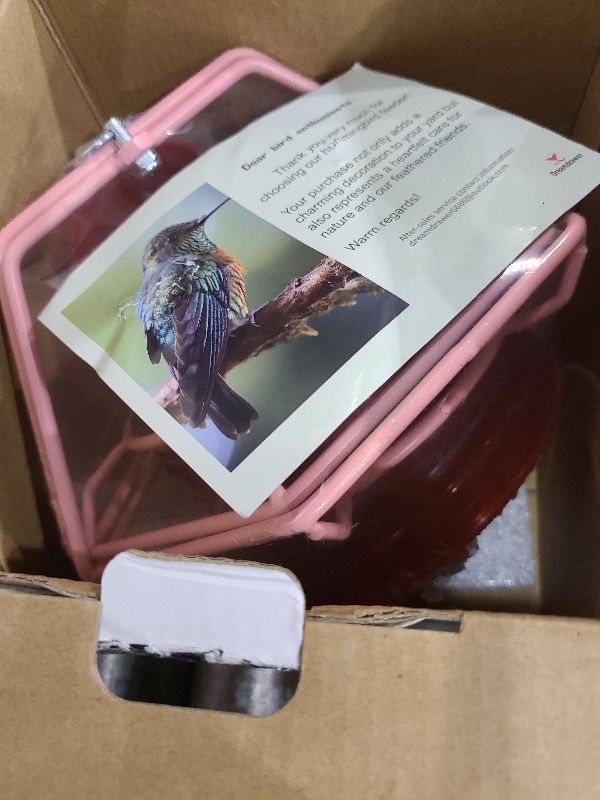 Photo 1 of 2 Pack Wide-Mouth Hummingbird Feeders with Built-in Ant Moat, Outdoors Hanging Nectar Bird Feeder Easy-Refill Top, Decorative Feeder for Garden & Patio