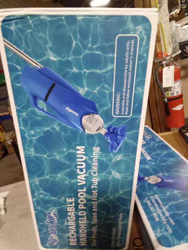 Photo 1 of 2025 Upgraded Handheld Pool Vacuum Cleaner for Above Ground & Inground Pools - Cordless Pool Cleaner w/18.5GPM Suction, Telescoping Pole(20-69in), 2 Brush Heads - Ideal for Spas & Hot Tubs
