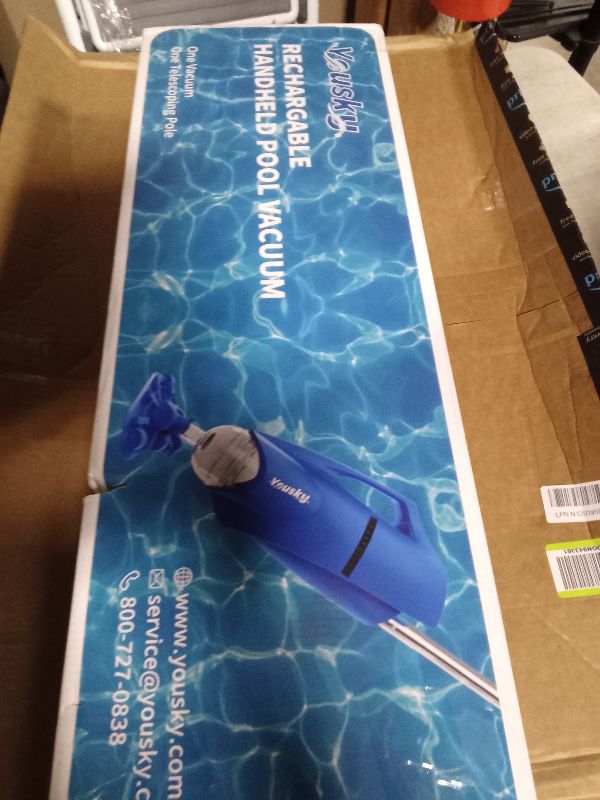 Photo 1 of 2025 Upgraded Handheld Pool Vacuum Cleaner for Above Ground & Inground Pools - Cordless Pool Cleaner w/18.5GPM Suction, Telescoping Pole(20-69in), 2 Brush Heads - Ideal for Spas & Hot Tubs