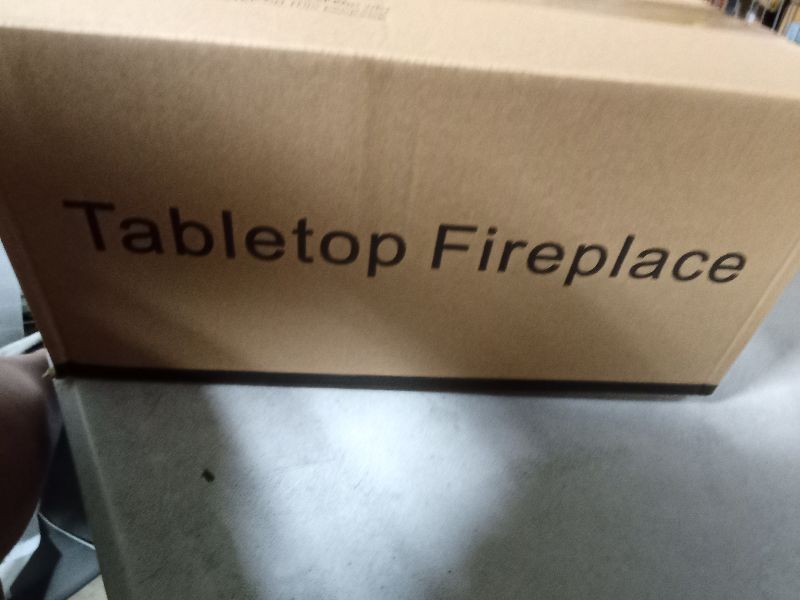 Photo 1 of 28'' Tabletop Fire Pit, Outdoor Propane Gas Firepit Side-Mounted for Most Tables, Glass Wind Guard and Lava Rock, Rectangular Smokeless Fire Table Top Fireplace