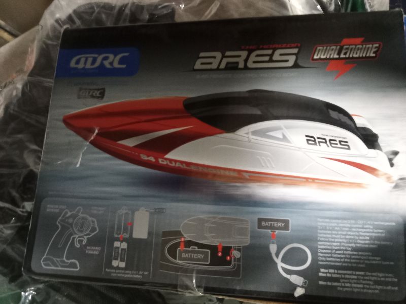 Photo 1 of 4DRC RC Boat,S4 Remote Control Boat for Kids Adults,2 Modular Batteries,20+ MPH 2.4GHz High Speed Racing Boats for Pools and Lakes,Waterproof Boats,Toys Gifts for Boys Girls