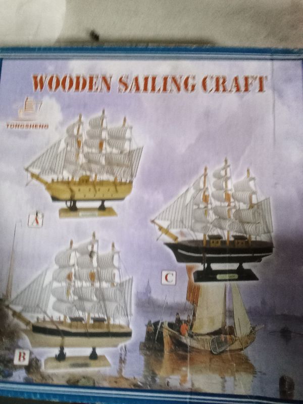 Photo 1 of 1Pc Coastal Table Decoration Miniature Sailing Boat Model Wooden Ship Models Handmade Vintage Nautical Sail Ship for Tabletop Home Decor- Large Boat Statue A Sailing Ship Sculpture