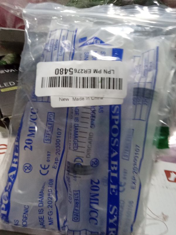 Photo 1 of 20ml Syringe for Liquid, Oral, Scientific Labs, Measurement, Dispensing, with Cap- 3 Pack 20ml Syringes