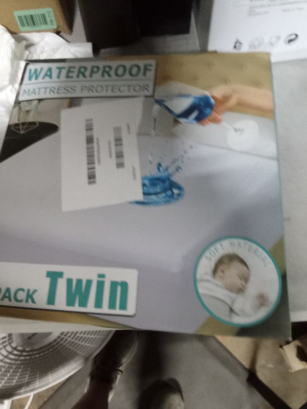 Photo 1 of 2 Pack Twin Size Premium Waterproof Mattress Protector, Soft Breathable Mattress Pad, Noiseless Waterproof Bed Cover - Stretch to 21" Fitted Deep Pocket Mattress Protection