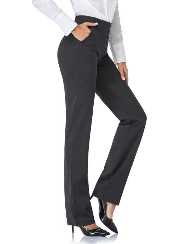 Photo 1 of  Tapata Women's 28''/30''/32''/34'' Stretchy Straight Dress Pants with Pockets Tall, Petite, Regular for Office Work Business. M