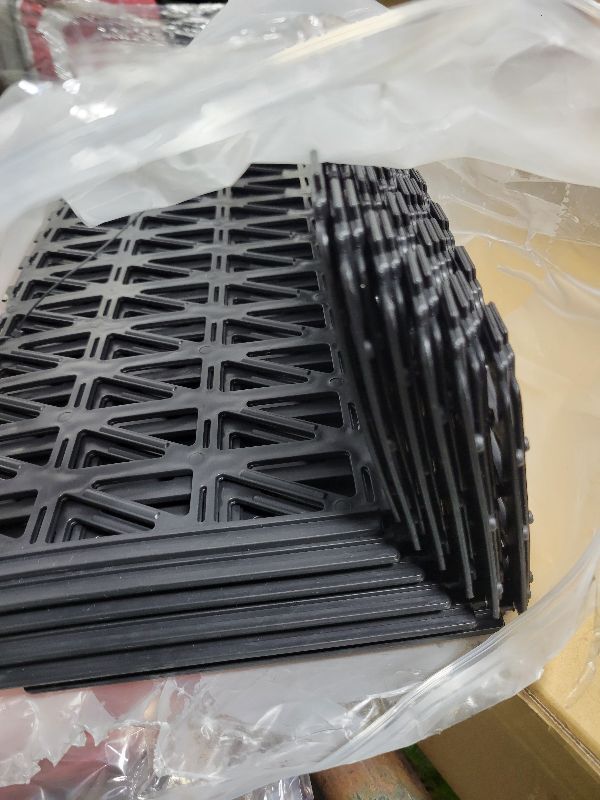 Photo 1 of 12 Pcs Under Couch Blocker for Bed Adjustable Furniture Plastic Under Bed Blocker with 30 Ties Black Couch Barriers for Dogs Pets Cats (Style 2)