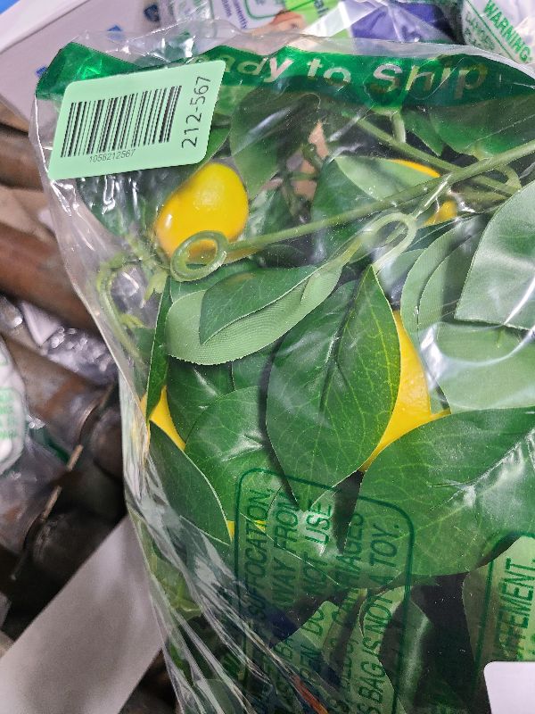 Photo 1 of 3 Pcs 5.74 ft Artificial Lemon Garland Lemon Vines Garland with Greenery Fake Fruit Party Decoration with Battery Powered Light for Home Door Wall Mantel Wedding Kitchen Table (Classic Style)