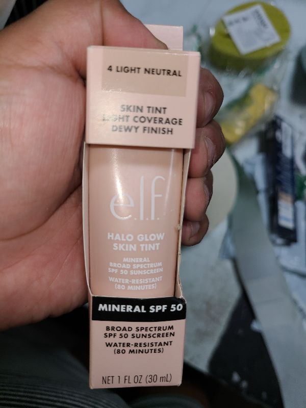 Photo 1 of e.l.f. Halo Glow Skin Tint SPF 50, Tinted Moisturizer For Light, Buildable Coverage, Creates A Natural Glow, Vegan & Cruelty-Free, 4 Light Neutral