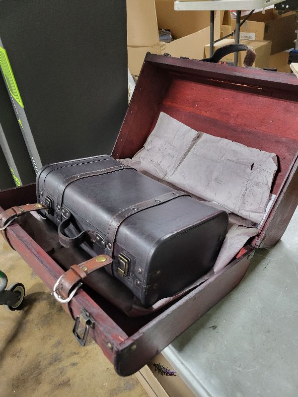Photo 1 of 2-Colored Vintage Style Luggage Suitcase/Trunk, Set of 2