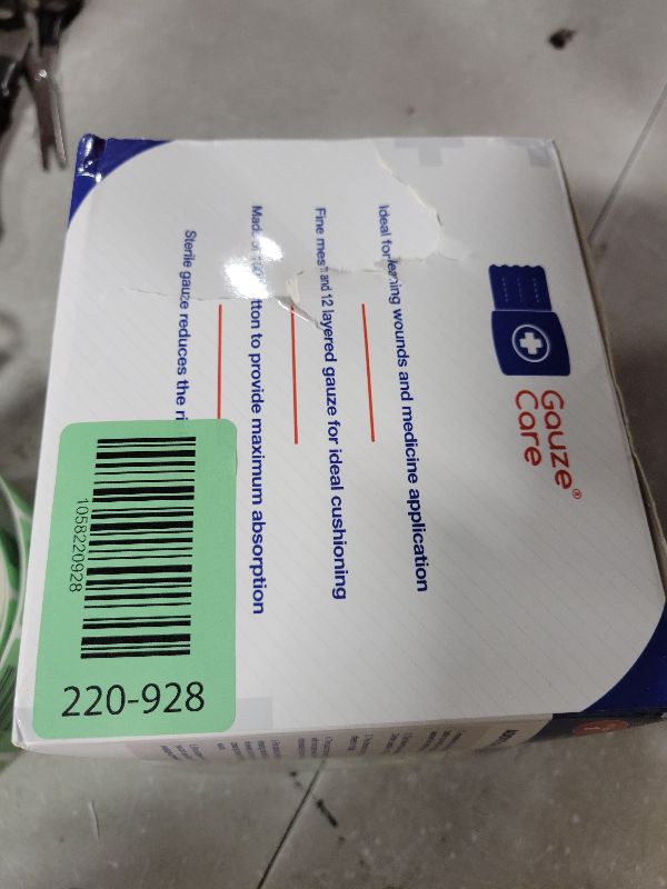 Photo 1 of 100pc Large Sterile Gauze Pads 4x4 Sterile for Wounds Bulk - 12ply Woven Gauze Sponges 4x4 Sterile - USP IV Breathable Mesh 4x4 Gauze Pads Sterile for Enhanced Absorption - First Aid Medical