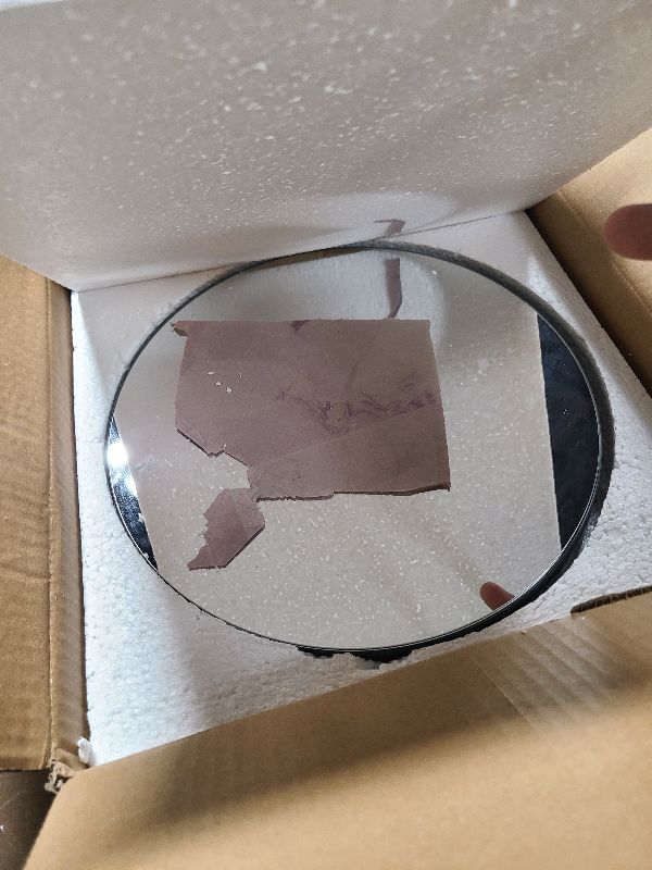 Photo 1 of 10 Inch Round Mirror Plate, Set of 12-1.5mm Thick Glass Plate Mirror Tiles w/Smooth Edges - Perfect Candle Wedding Centerpiece Table Decorations, Home Accent Wall Decor, & More - PARNOO