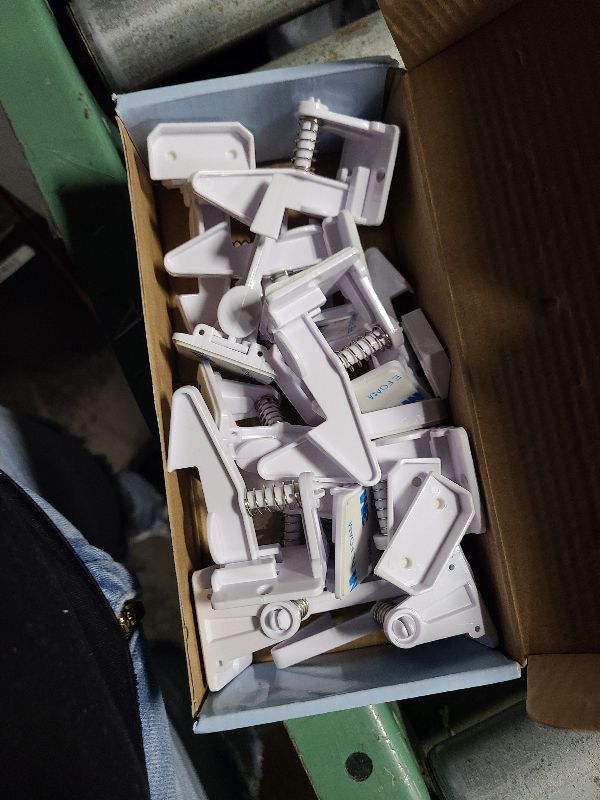 Photo 1 of 12 Pack Cabinet Locks Child Safety | Baby Safety Cabinet Locks NO Drilling 3M Adhesive Baby Proof Drawer Lock Child proofing cabinets latches for Kids Latch for Drawers & Door Child Safety Locks