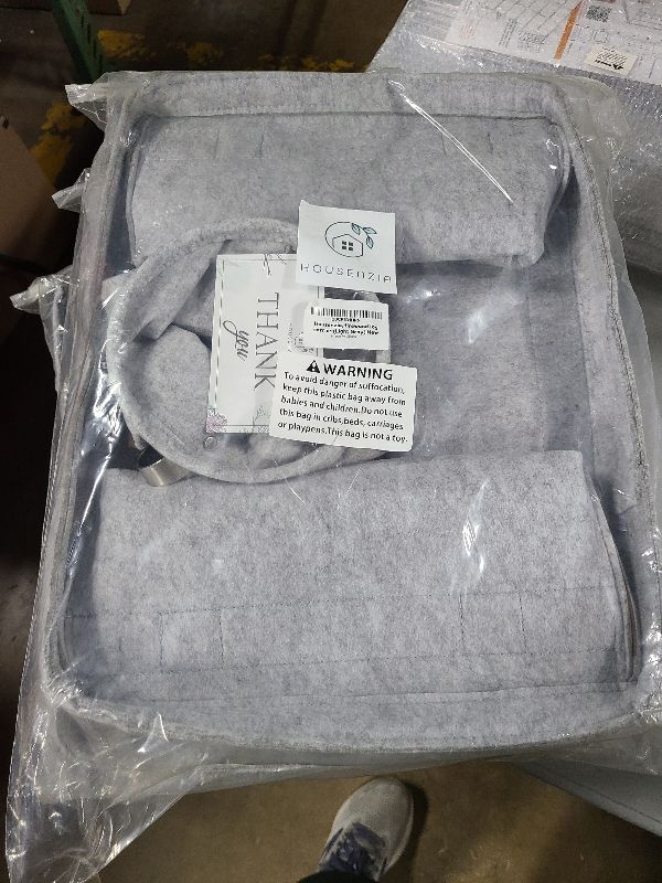 Photo 1 of 
Housenzia, Firewood Carrier with Handles [Freestanding] Tough Felt & Faux Leather Log Carrier for Firewood, Foldable Fireplace Log Holder, 50 lb Capacity with Firestick Bucket & Match Pocket | Buy Now 