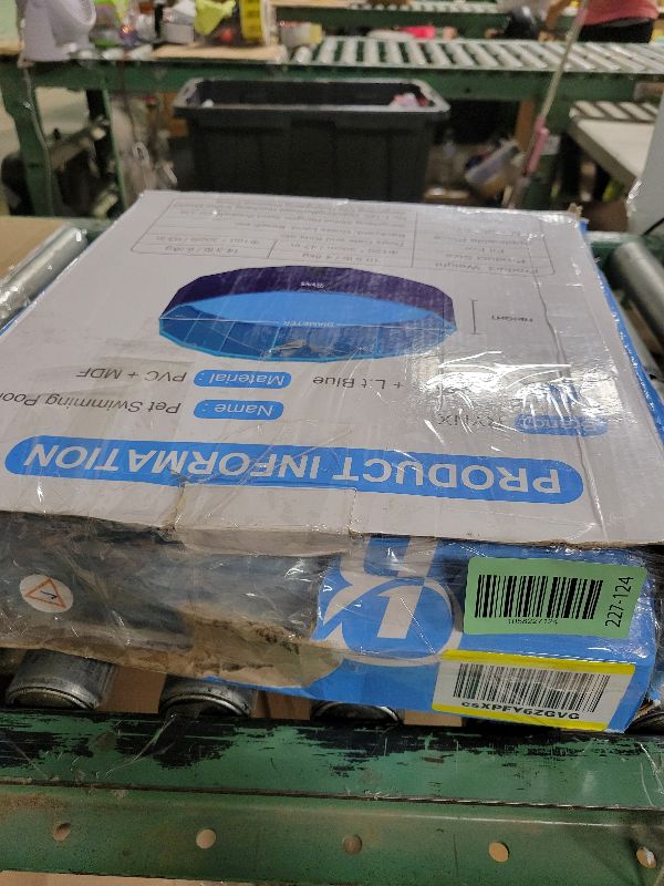 Photo 1 of  Foldable Dog Pool Dogs Swimming Pools Pet Pool Bathing Tub Hard Plastic Kiddie Pools for Kids Puppy and Cats (Sky-Blue 