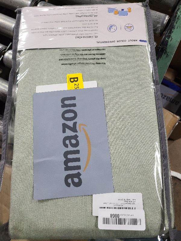 Photo 1 of 100% Blackout Shield Linen Blackout Curtains for Bedroom 96 Inches Long, Back Tab/Rod Pocket Living Room Drapes, Thermal Insulated Blackout Curtains 2 Panels Set, 50" W x 96" L, Sage