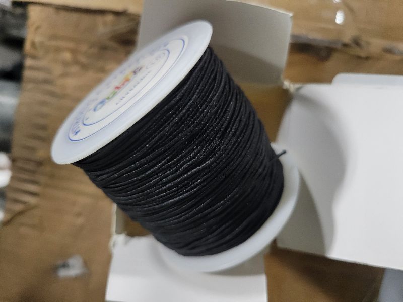 Photo 1 of 1mm Black Elastic Cord Beading Thread Stretch String for Bracelet Making