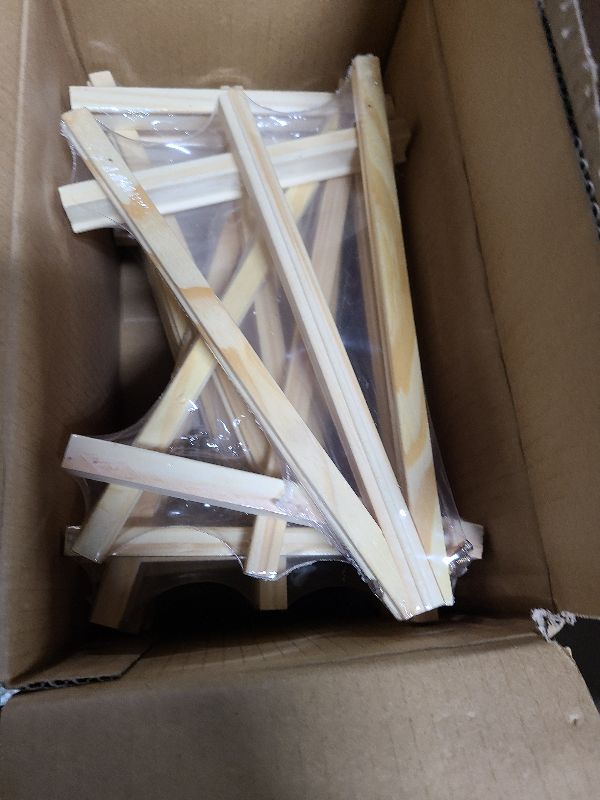 Photo 1 of 12 Pack 9 Inch Wood Easels, Easel Stand for Painting Canvases, Art, and Crafts, Tripod, Painting Party Easel, Kids Student Tabletop Easels for Painting, Portable Canvas Photo Picture Sign Holder