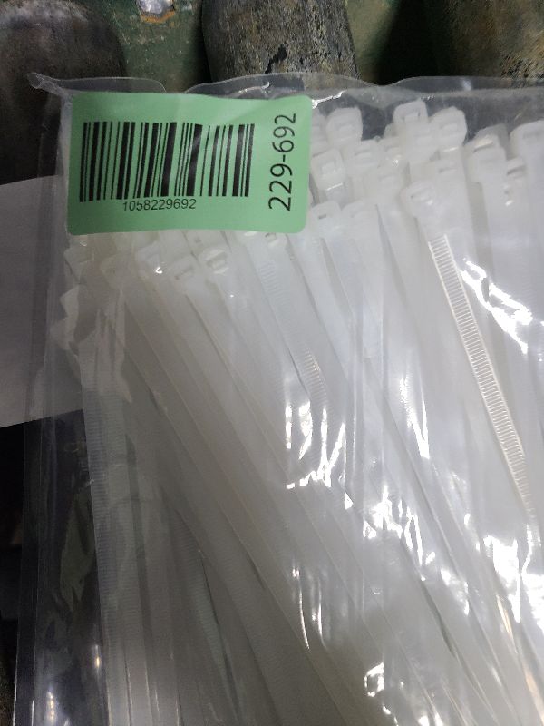Photo 1 of 200 Pack Zip Wire Ties 12 Inch Cable Zip Ties Clear Tie Wraps with 70 Pounds Tensile Strength, Self-Locking Cable Ties, UV Resistant Thick Nylon Wire Ties for Indoor and Outdoor White