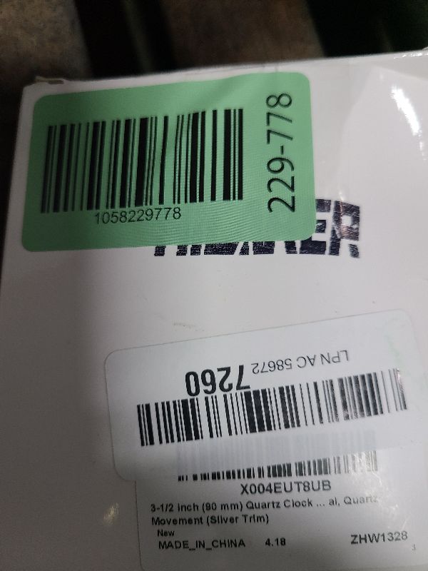 Photo 1 of 3-1/2 Inch (90 mm) Quartz Clock Fit-up/Insert with Roman Numeral, Quartz Movement (Silver Trim)