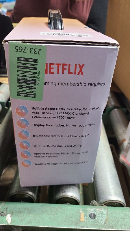 Photo 1 of [2025 Netflix-Licensed | 386+ Built-in Apps] DBPOWER E2 Smart Projector with WiFi and Bluetooth, Mini Projector 4K Support with Netflix, Youtube, Disney+, Hulu, Max, Crunchyroll w Portable Case
