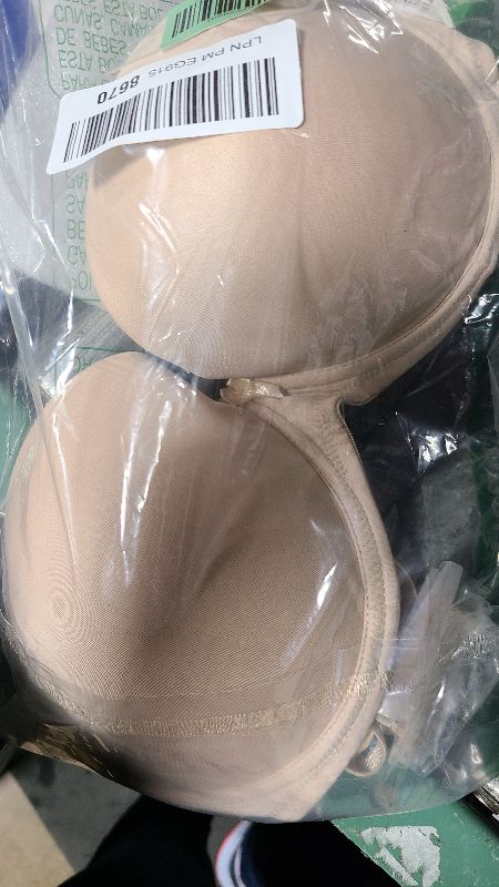 Photo 1 of 38C Strapless Bra with Clear Strap for Backless Wedding Dresses Low Open Back Halter Top Beige
